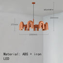 Art Deco Chandelier Black Orange Gray Metal Hanging Lamp by Ljojo - Adjustable Dining Room Lighting
