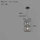 Art Deco Gray Glass Chandelier Black Metal Pendant Lamp For Hotel Hall by Ljojo