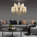 Ljojo Modern American Lustre Glass Chandelier, LED Indoor Lighting for Living, Dining, Bedroom