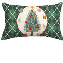 Christmas Green Linen Pillowcase by Ljojo - Festive Holiday Cushion Cover