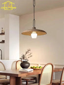 Ljojo Medieval Rattan Weaving Straw Hat Pendant Light LED E27 Retro Designer Art Decorative Hanging Lamp