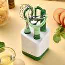 Ljojo 5-Piece Green Kitchen Tools Set: Peeler, Knife, Beater, Scissors - Multi-functional Cooking Gadget