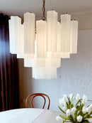 Frosted White Texture Glass Chandelier LED Lighting Fixture for Living Room Decor by Ljojo