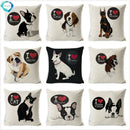 Dog Breed Cotton Linen Cushion Cover Set by Ljojo: Bull Terrier to Chihuahua & More