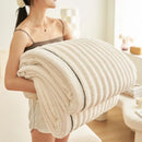 Ljojo 350g Full Extinction Wave Jacquard Blanket - Thick Coral Fleece Winter Blanket