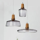 Modern Pendant Light Led Glass Lampshade Wooden Hanging Suspension American Retro Bar Table Gray Nordic Dining Loft Decor Lamp by Ljojo