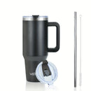 Ljojo 40oz Stainless Vacuum Insulated Coffee Cup with Handle and Straw