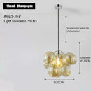 Nordic Balloon Glass Chandelier Pendant Lamp for Bedroom Living Room - Ljojo