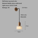 Wabi-Sabi LED Pendant Lamp: Luxury White Jade Marble Stone Hanging Light for Bedroom by Ljojo