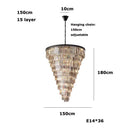 LED American Spiral Crystal Pendant Light Modern Black Hanging Lamp—Ljojo