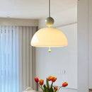 Cream Glass Medieval French Pendant Light by Ljojo for Living Room and Bedroom