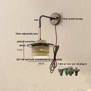Ljojo LED Wall Sconce Light Fixture Yellow Travertine Stone Wood Nordic Design