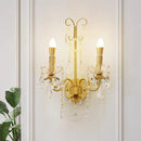 French Crystal Pearl Wall Lamp | Elegant Retro Candle Light for Bedroom and Living Room by Ljojo