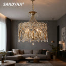 Ljojo Modern Crystal Chandelier LED Lighting for Bedroom Living Room French Romantic Pendant Light