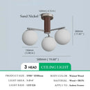 Ljojo Medieval Walnut Wood Glass Ball LED Pendant Lights Chandelier for Home Decoration