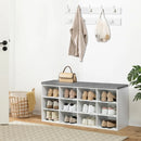 Ljojo™ Shoe Storage Bench with Cushion, 12-Cubby Organizer, 39.4L Capacity