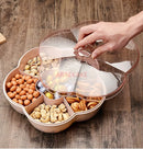 Ljojo Melon Seed Plate Fruit Storage Box with Dividers and Cover
