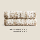 Ljojo Leopard Faux Fur Plush Throw Blanket for Couch Sofa Bed Glamorous Living Room Decor
