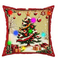 Christmas LED Luminous Pillowcase with Santa Claus Snowman Tree Design by Ljojo