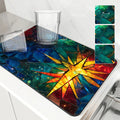 Kitchen Draining Mat Geometric Figures Quick Dry Bathroom Drain Pad by Ljojo