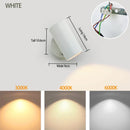 Ljojo LED Wall Lamp Touch 3 Tone Light Head Rotate 350 ° Modern Minimalist