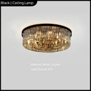 Ljojo Modern Luxury Crystal Black/golden Pendant Light Chandelier - Room Decor Bedroom Restaurant
