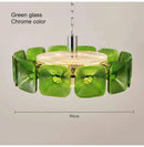 French Vintage Glass Chandelier Minimalist Dining Room Pendant Light by Ljojo