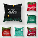 Ljojo Merry Christmas Green Pillowcase Sofa Decoration Cover