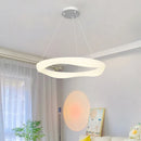 Modern Chandelier Smart LED Ceiling Lights | Creative White Ring for Living Room by Ljojo