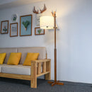 Nordic Wabi Sabi Solid Wood Fabric Shade Floor Lamp for Living Room - Ljojo