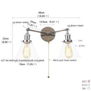 Ljojo 2-Head LED Wall Sconce Industrial Iron Glass Retro Stair Light Fixtures