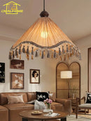 French Retro Fringe Chandelier by Ljojo | LED E27 Atmosphere Medieval Zen Art Hanging Lamp