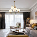 Modern Glass Ball LED Pendant Light Chandelier for Living Room by Ljojo