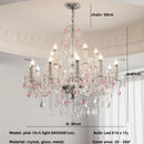 French Romantic Pink Crystal Chandelier Pendant Lights by Ljojo for Elegant Living Room Decor