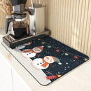 Christmas Snowmen Snowflakes Drying Mat for Kitchen Table Decoration - Ljojo