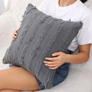 Ljojo Linen Striped Pillow Cover 50x50cm - Soft & Stylish Decorative Case