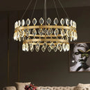 Ljojo Luxury Crystal LED Chandelier: High-end Designer Circular Art Indoor Lighting.