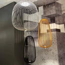 Foscarini Spokes 1/2 Suspension Pendant Light: Elegant White Birdcage Lamp for Dining Room