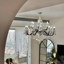 French Black Glass E14 Candle Chandelier Luxury Crystal LED Pendant Light by Ljojo