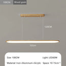 Ljojo Modern LED Pendant Light Wood Grain/White/Black Chandelier for Dining Kitchen Living Room