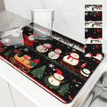 Christmas Santa Tree Non-Slip Drying Mat for Kitchen - Ljojo Tableware Absorbent Placemat
