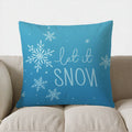 Let It Snow Snowflakes Decorative Throw Pillow Cover for Sofa, Bedroom, Car - Ljojo
