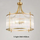 Ljojo Luxury Glass Chandelier: Modern Golden Copper Ceiling Pendant Light Fixture LED Lamp