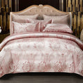 Ljojo Luxury Jacquard Bedding Set - European Style Satin Duvet Cover for Double Bed