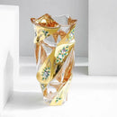 Ljojo™ Crystal Glass Vase Gold Enamel European Decoration Housewarming Gift