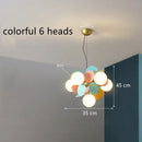 Ljojo Modern Glass Ball LED Ceiling Chandelier Children's Room Pendant Lamp Home Decor