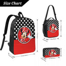 Ljojo Minnie Mouse Mickey Backpack Set with Lunch Box for Students