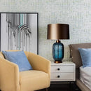 Ljojo Modern American Blue Glass Floor Lamp LED Light Bedroom Living Room Decoration