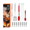 Ljojo 21-Piece BBQ Tool Set, Stainless Steel, Outdoor Grill Bag