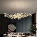 Modern Ceramics Ginkgo Leaf Chandelier Lamp Atmospheric Luxury Villa Loft Hotel Home - Ljojo